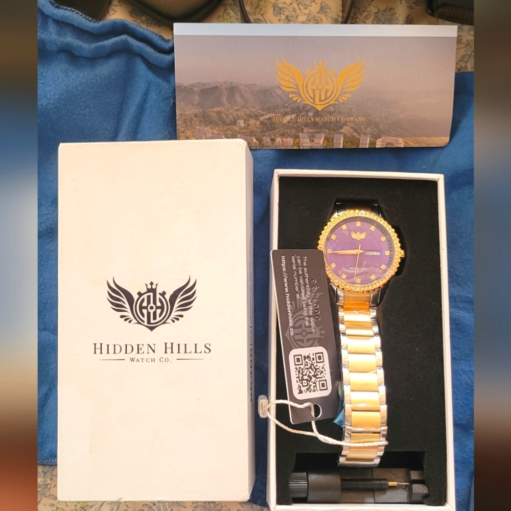 Hidden Hills Gold and Purple Watch